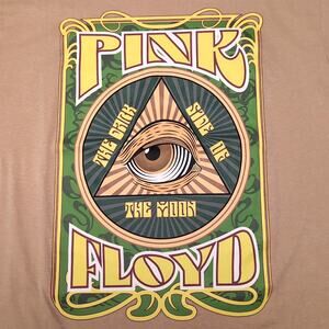 Pink Floyd Dark Side of the Moon 2-Sided Graphic T-Shirt Mens Size L Tan NEW NWT